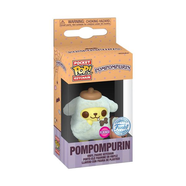 Sanrio - Pompompurin (Halloween) US Exclusive Flocked Pop! Keychain