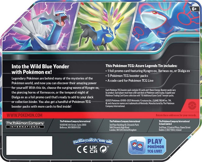 *Pre-order* Pokemon - TCG - Azure Legends Tin (21st February)