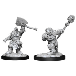 Dungeons & Dragons - Unpainted Miniatures: Dwarf Fighter & Dwarf Cleric