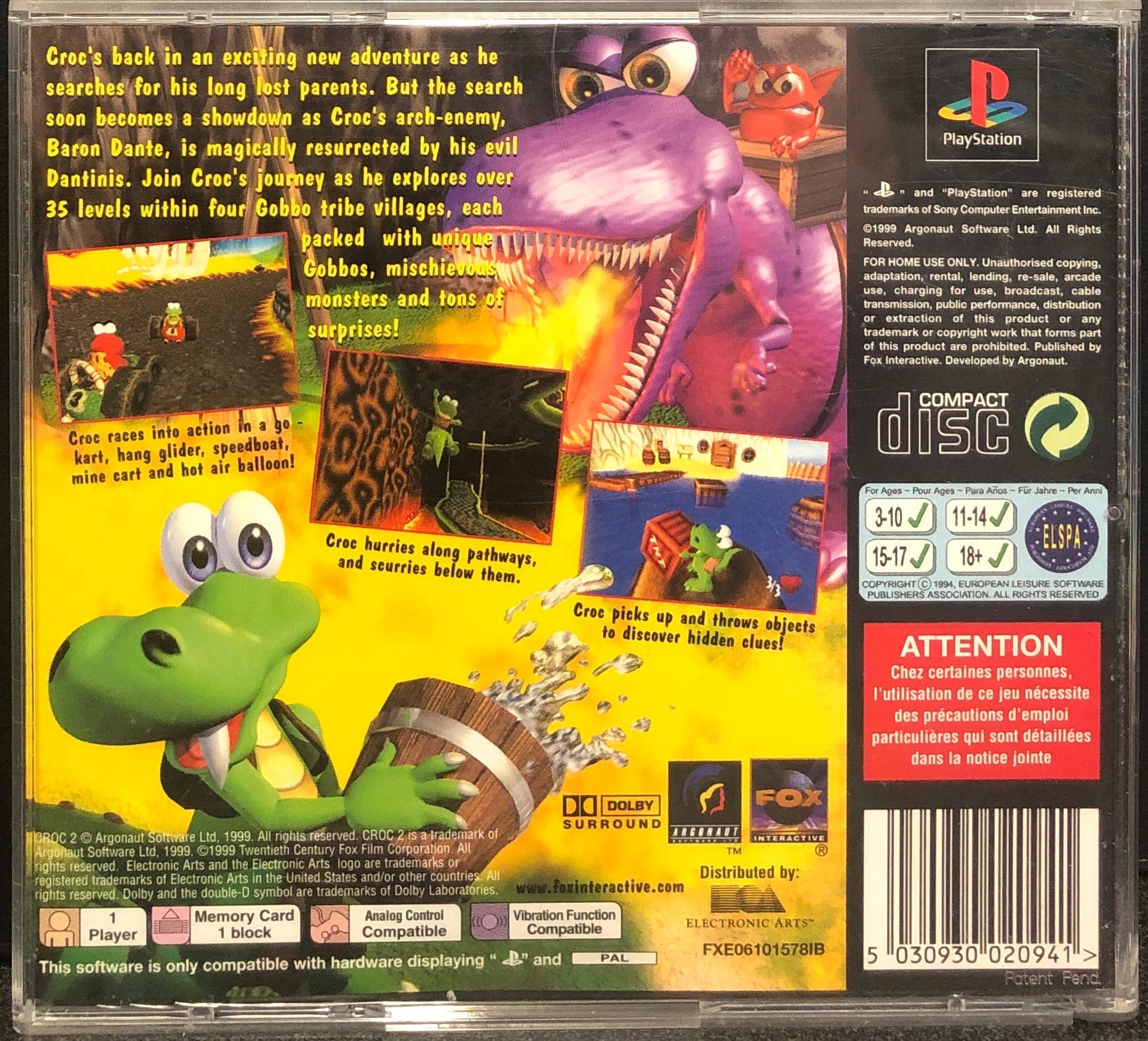 Croc 2 PS1 - Gametraders Modbury Heights