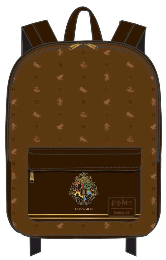 Harry Potter - Hogwarts Logo Brown Backpack - Gametraders Modbury Heights