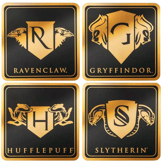 Harry Potter - House Crest Gold Foil Coasters (Set of 4) - Gametraders Modbury Heights