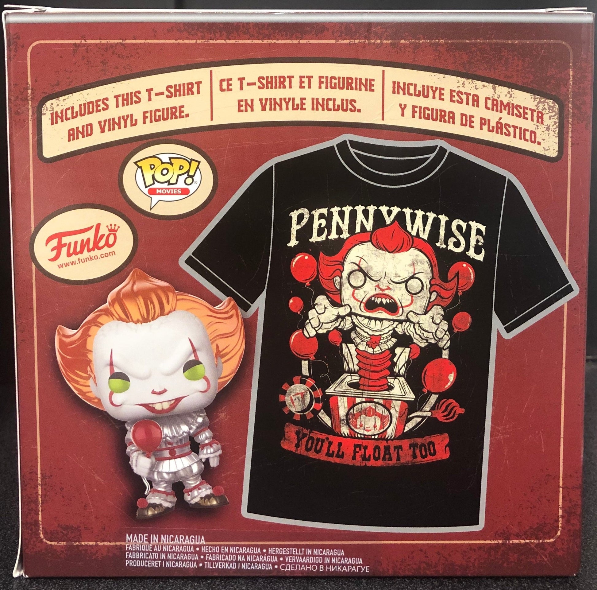 IT Pennywise (Metallic) Pop! Vinyl Figure & T - Shirt Box Set Hot Topic Exclusive - Gametraders Modbury Heights