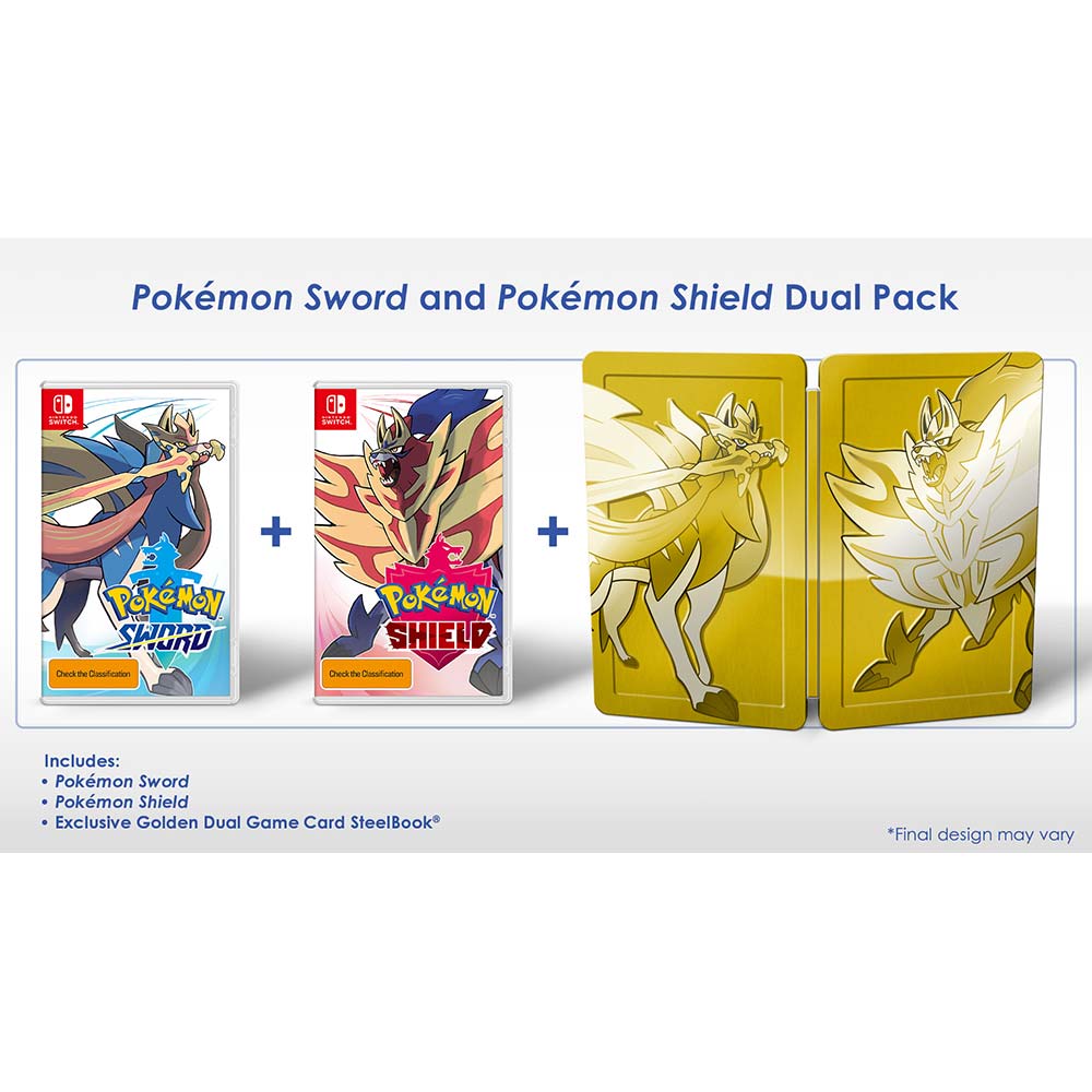 Pokemon Sword & Pokemon Shield Dual Pack - Golden Steelbook SWITCH - Gametraders Modbury Heights