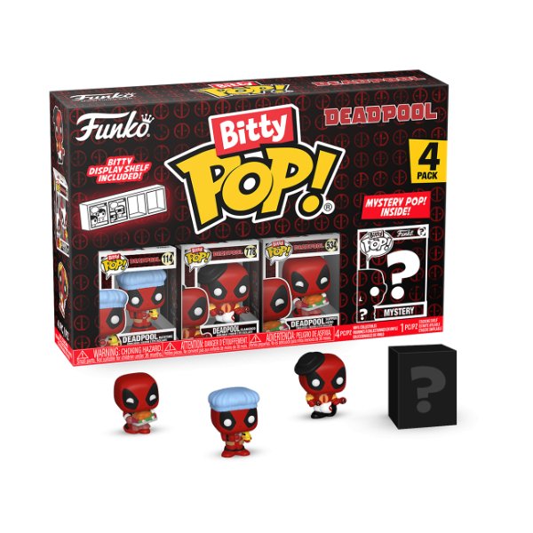 *Pre - order* Deadpool - Bathtime Bitty Pop! Vinyl 4PK (ETA June) - Gametraders Modbury Heights