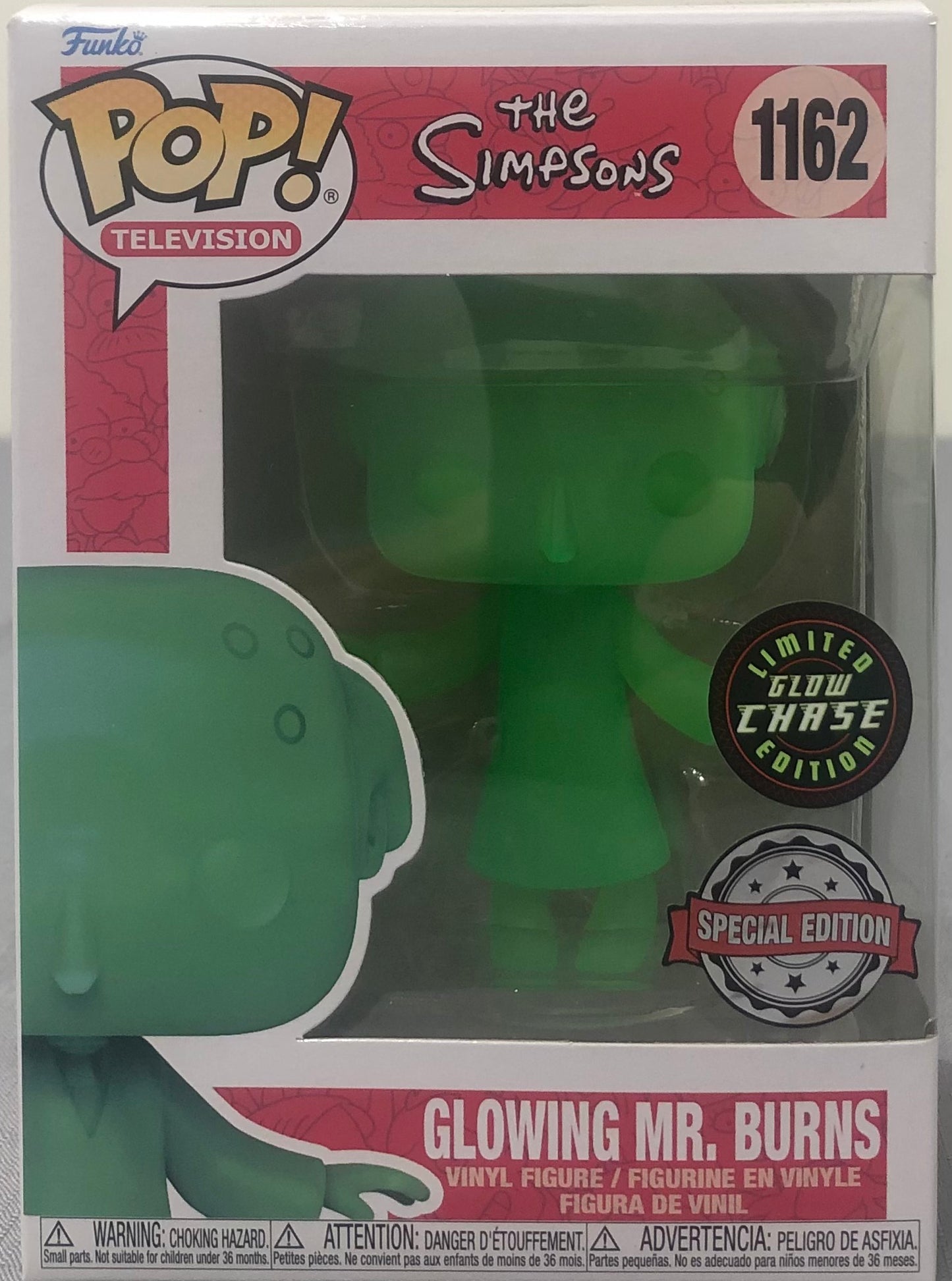 Simpsons - Mr Burns Radioactive Glowing US Exclusive CHASE Pop! Vinyl